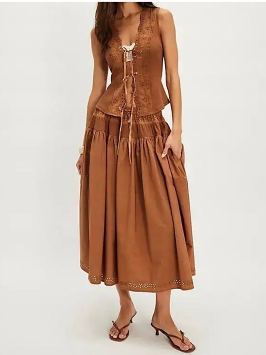 Free People Dresses & Skirts - ▪️New! Free People Gesibelle Set in Macadamia Brown XL